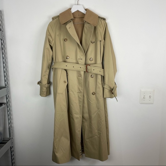 Vintage Burberry Trench Coat & Button Wool Men’s Size 8 Regular